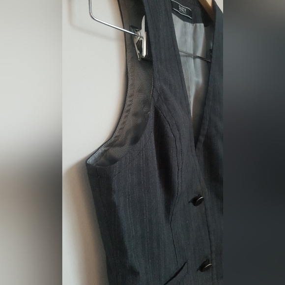 [SUZY SHIER] Gray Striped Vest - Picture 3 of 10